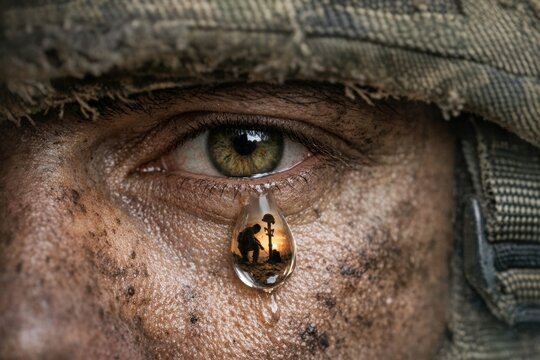 A close-up shot of a person showing emotional distress, tears welling up in their eyes