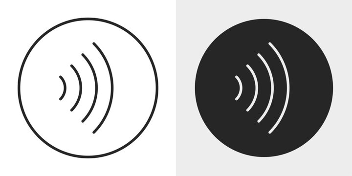 Modern editable stroke vector illustration of a tap to pay icon. Ideal for contactless payments, banking, fintech, POS systems, websites, and mobile applications.