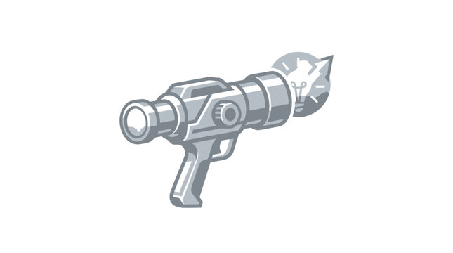 Retro sci-fi ray gun blaster weapon illustration.