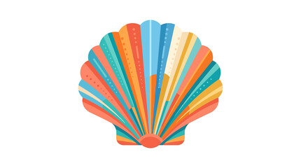 Colorful fan shaped seashell illustration vector. © Egar
