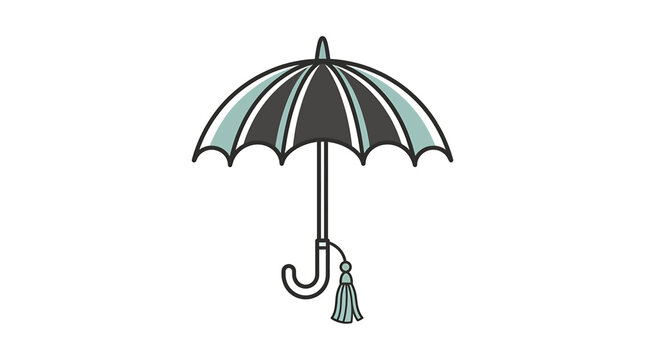 Elegant vintage umbrella with decorative tassel design.