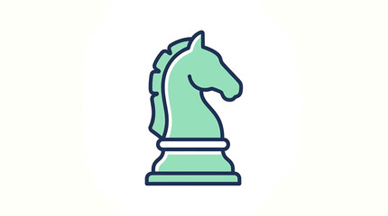 Green chess knight piece isolated on white background. © Sumi