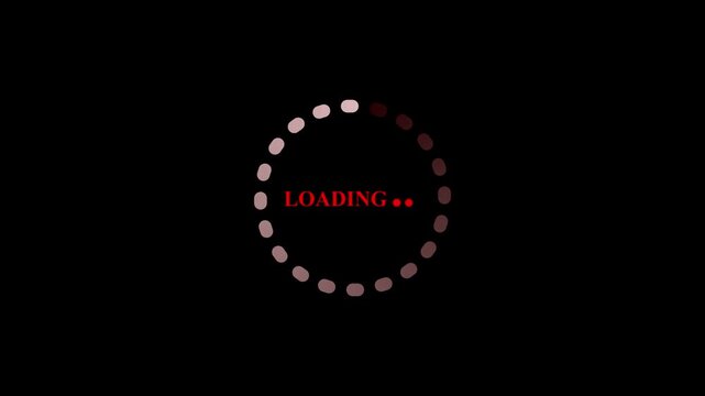 Loading spinner displays a circular progress bar with a red hue to signal that a computer application is working hard to complete a pending task or retrieve necessary data from a remote network.
