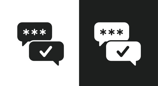Positive feedback speech bubble icons: Icon set - Minimalist, flat icon, outline, glyph, linear, clipart, sticker 