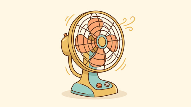 Electric fan on a table indoors 2.