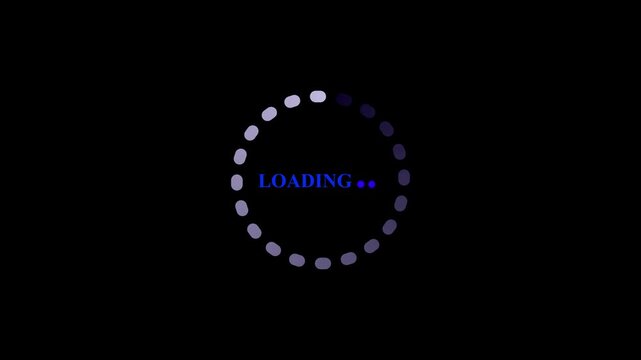 Loading circle indicator glows against a dark background to show that a digital system is currently processing information and preparing for the next sequence of operations in this software interface.