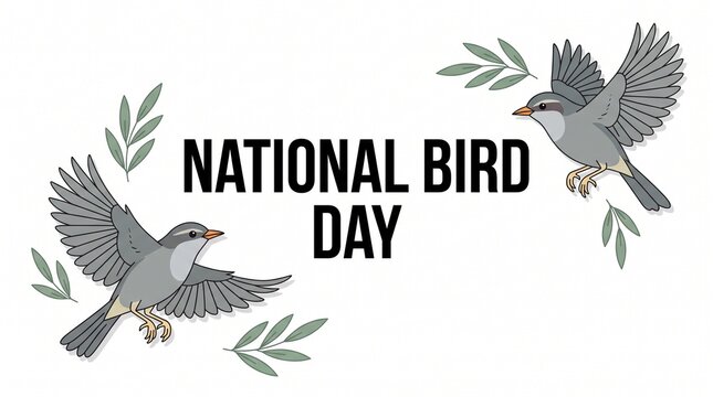 National bird day celebration with two birds in flight