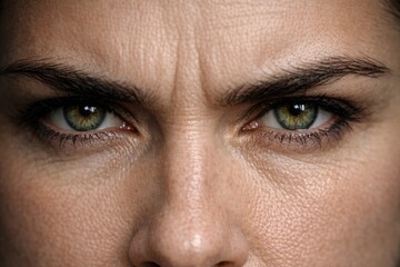 Naklejka premium Portrait of a woman with striking green eyes
