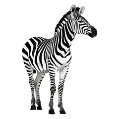 Obraz premium Standing Zebra Vector Illustration Detailed Black and White Striped Zebra Graphic Icon