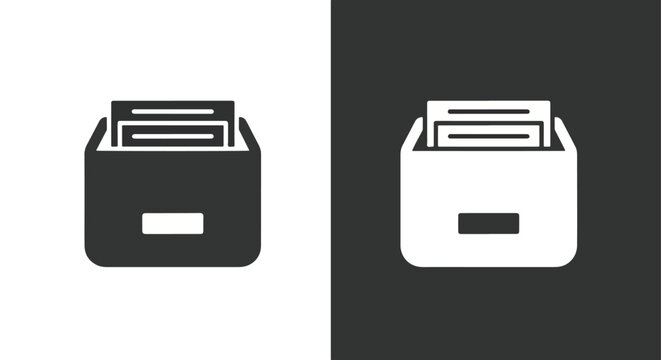 File folder document storage icon set: Glyph and solid icon set - Icon vector - Editable line icons. Vector illustration