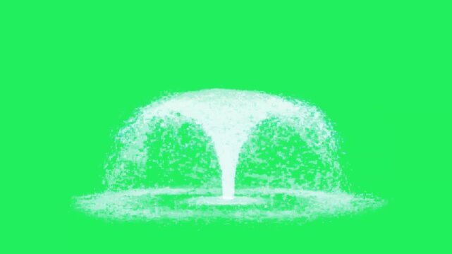 Realistic white water falling on green background.