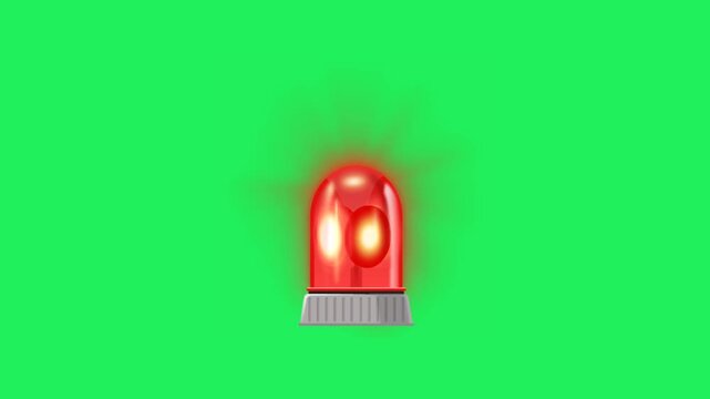 Realistic red siren against a green background.
