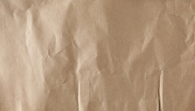 Brown wrinkly blank shopping paper bag texture and background