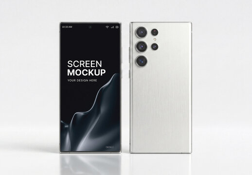 Front and Back Smartphone Screen Mockup