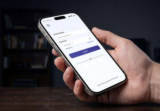Hand Holding Mobile Screen Mockup