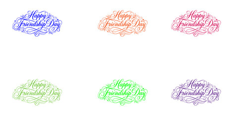 Happy friendship day typography colorful calligraphy designs for celebrations social media © TOWN