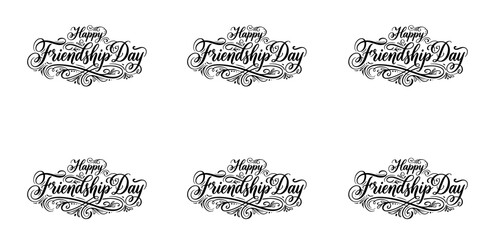 Happy friendship day typography elegant calligraphy designs for celebrations social media © TOWN