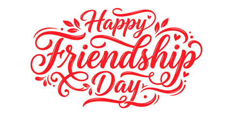 Happy friendship day elegant red calligraphy design for celebrating true friends © TOWN