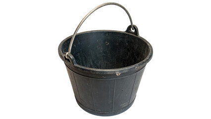 Old vintage cast iron bucket pail isolated on transparent background for garden utility © novelli-png