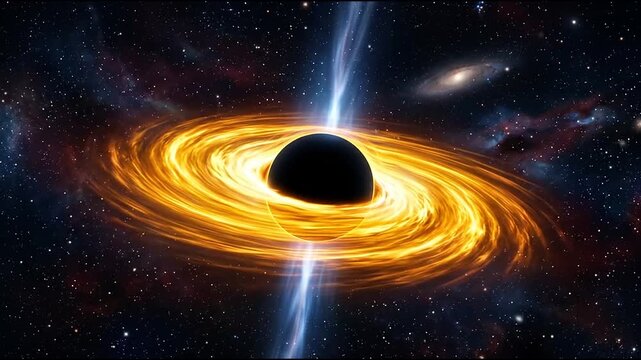 Active Black Hole with Glowing Accretion Disk and Cosmic Jet in Deep Space