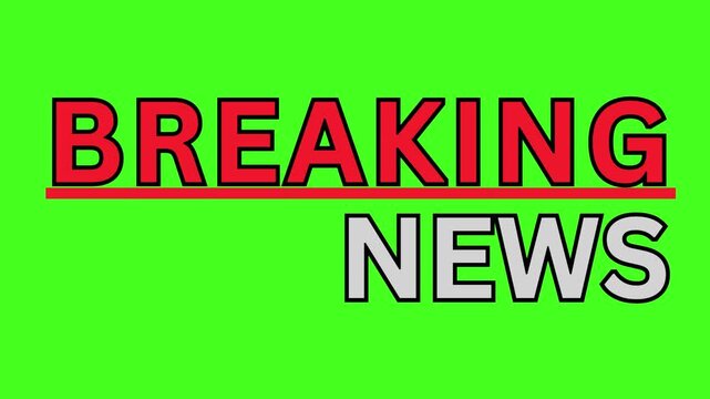 Breaking News text animation video on green screen