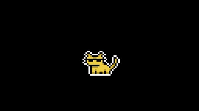 Pixel Art Cat Jump Animation Seamless Loop Retro Game Sprite