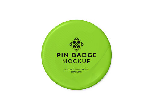 Open Round Badge Pin Button Mockup