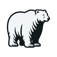 Obraz premium Polar Bear Silhouette SVG | Arctic Animal Vector Clipart