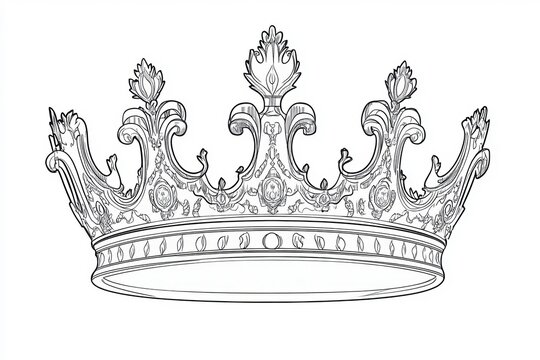 An Ornate Crown of Regal Majesty A Vintage Coronation Adornment with Intricate Classic Details