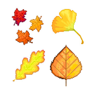 autumn leaves pixel art