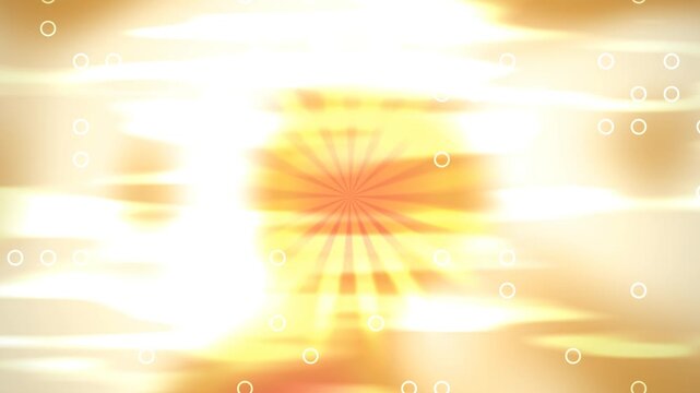 Energetic orange and yellow light streaks with sunburst and glowing circles