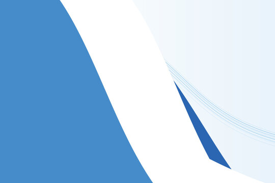Abstract blue geometric curve sweep on white gradient background
