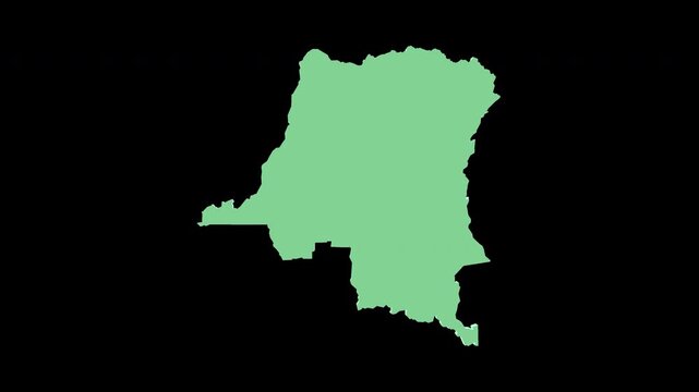 Democratic Republic of the Congo green 3D map spin perfect 10 second loop black background