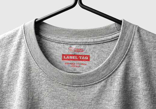 Hanging T-Shirt Label Tag Mockup