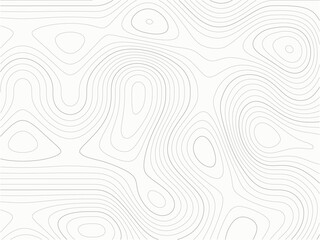 Black and white abstract topographic contour lines on a white background creating a visually striking pattern with varying shapes and curves © Bokul