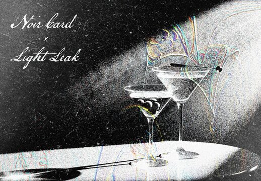 Noir X Light Leak Photo Effect For Poster And Social Media Design