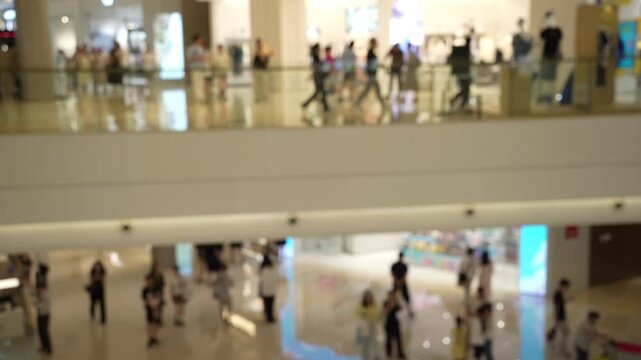 Abstract blur and defocus shopping mall in department store interior for background
