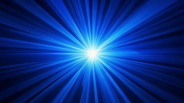 Bright blue light rays radiating outward in an abstract digital design
