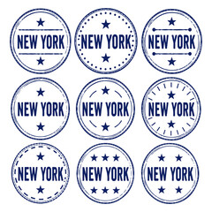 Obraz premium New York stamp set. Seal set with city name on a white background