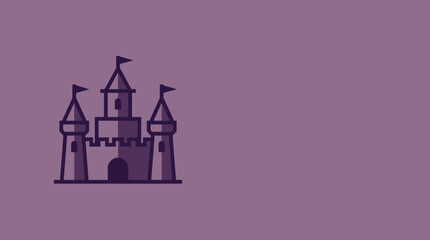 A simple flat vector icon depicting a classic medieval stone castle © rika