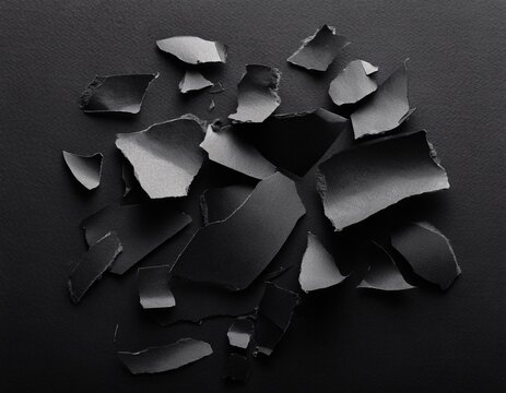 crashed black paper