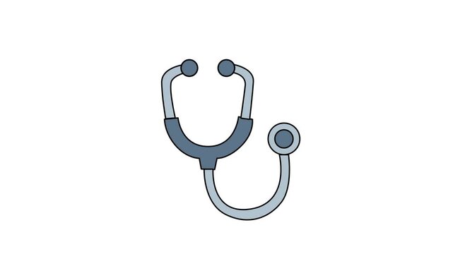 Medical stethoscope icon with loop animation
