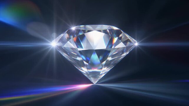Macro view of brilliant sunlight passing through a precision-cut diamond, creating vivid spectral dispersion, rainbow fire and sparkling caustics across a deep matte surface.