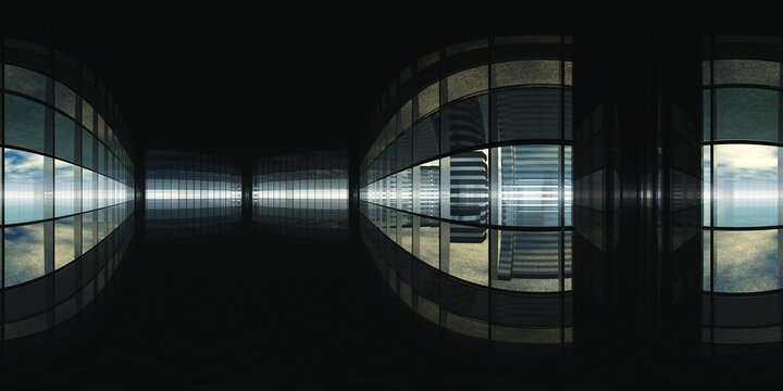 HDRI, environment map, spherical panorama, equidistant projection, production room, factory premises,
3D rendering
