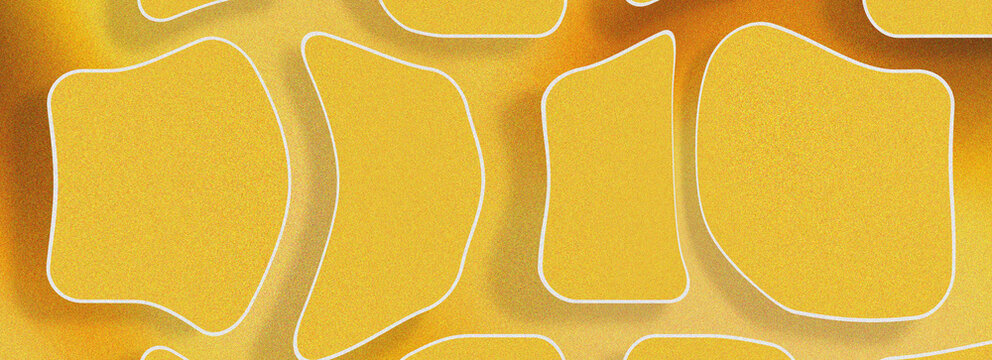 Yellow abstract 3D organic shapes