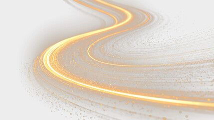 Flowing Golden Neon Lines with Glitter Effect PNG © Oksana