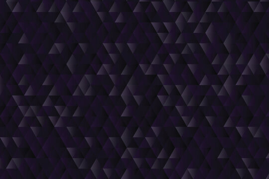 Dark purple geometric background, with repeating 3d triangle pattern