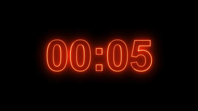 A high quality digital timer displaying ten second with glowing numbers against a dark backdrop perfect for deadline tracking and event timing.
