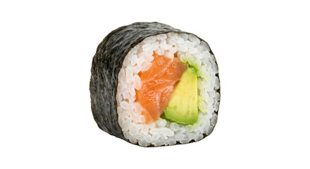 Delicious salmon and avocado sushi roll with nori and rice © Sapphire