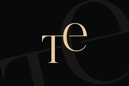 TE or ET letter logo icon design. Classic style luxury initials monogram.